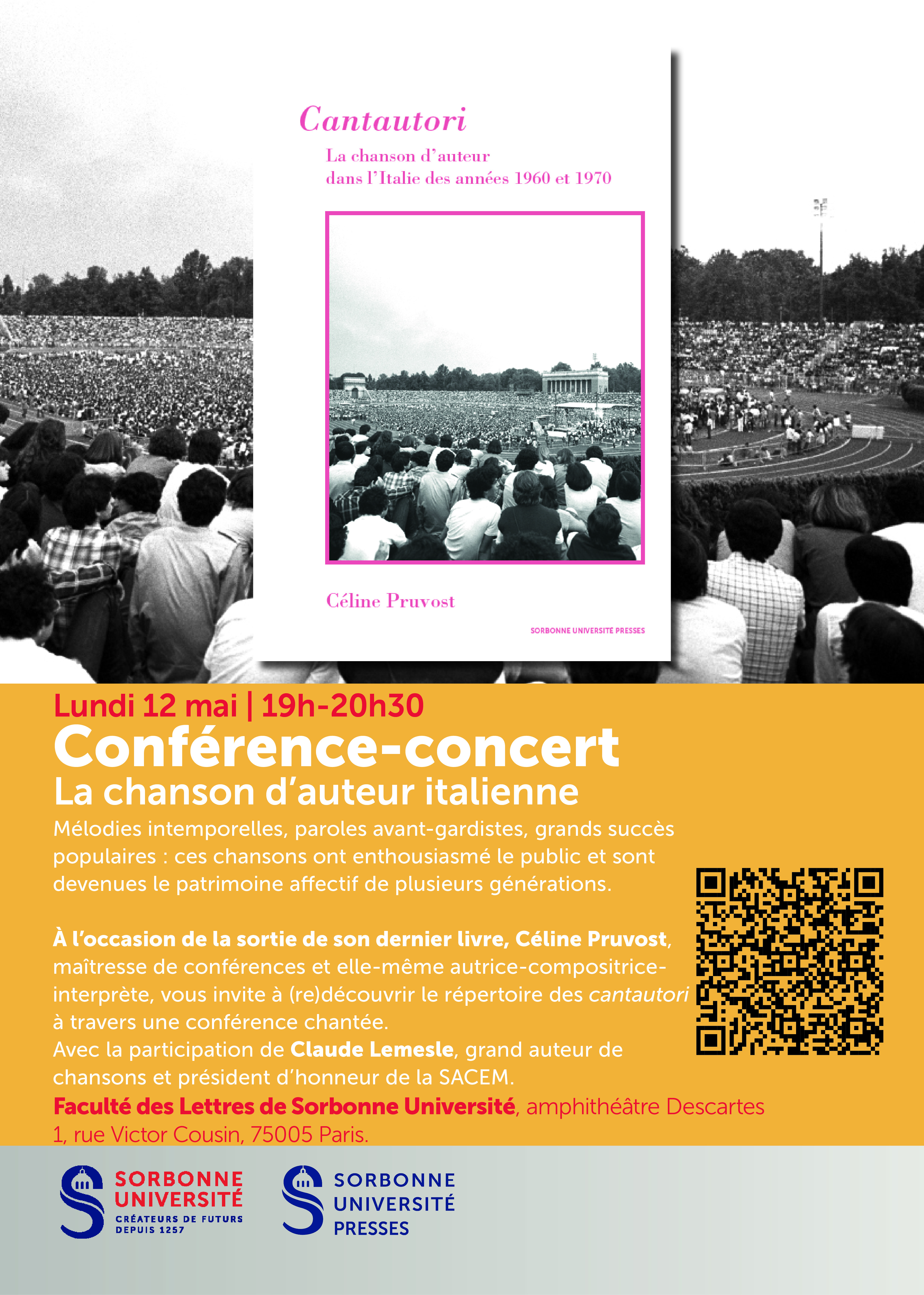 Conférence-concert de sortie de livre le 12 mai