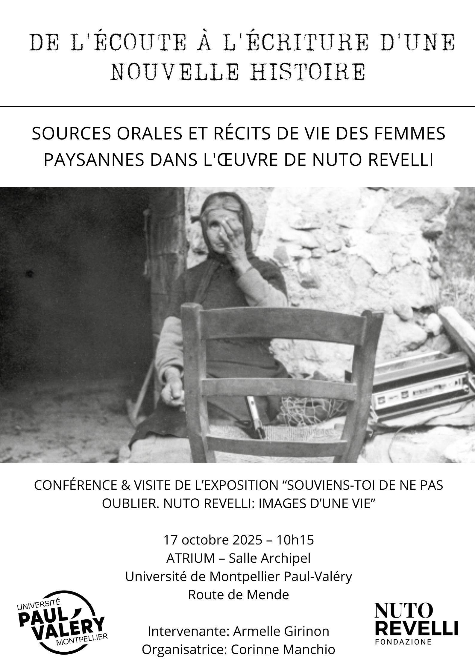 De l’écoute à l’écriture d’une nouvelle histoire: sources orales et récits de vie des femmes paysannes dans l’œuvre de Nuto Revelli