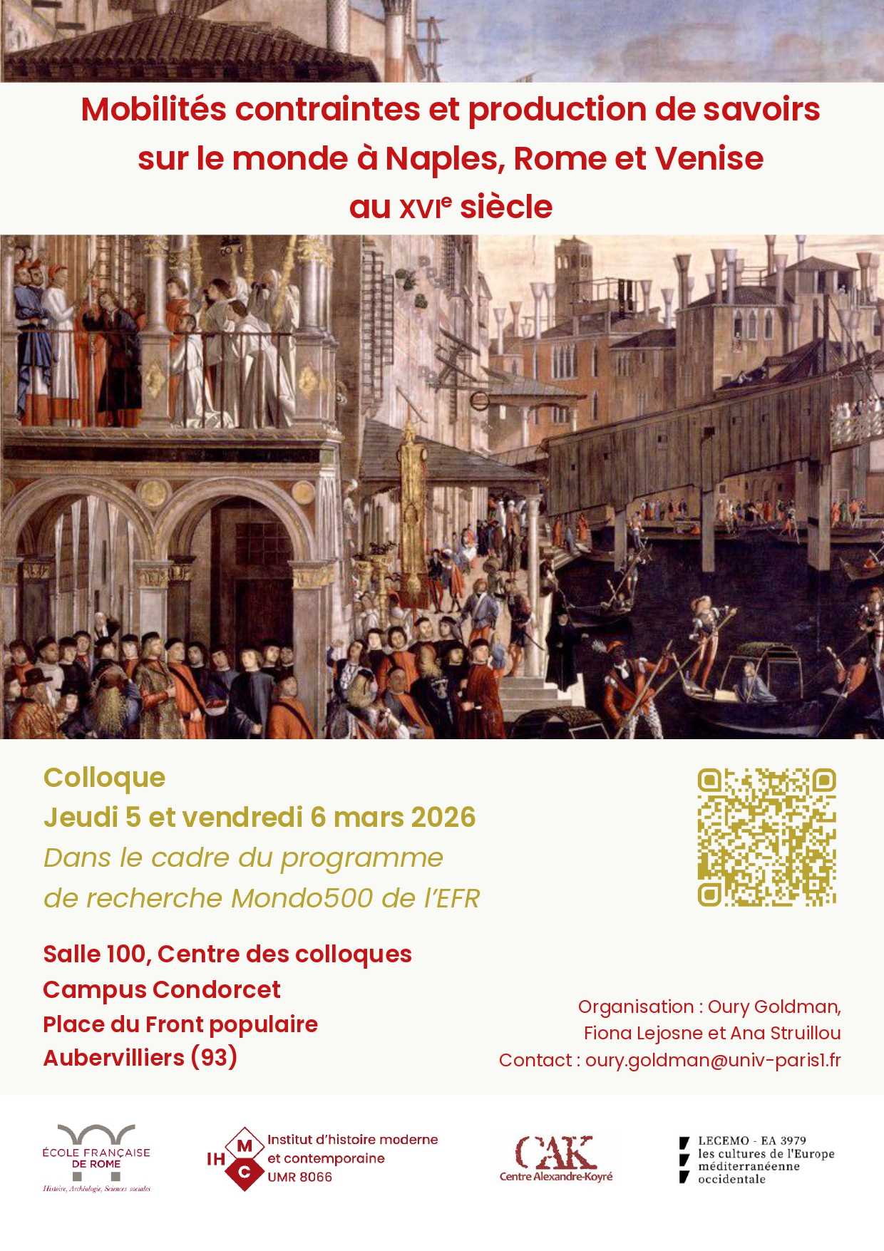 Mobilités contraintes et productions de savoirs sur le monde à Naples, Rome et Venise au XVIe siècle